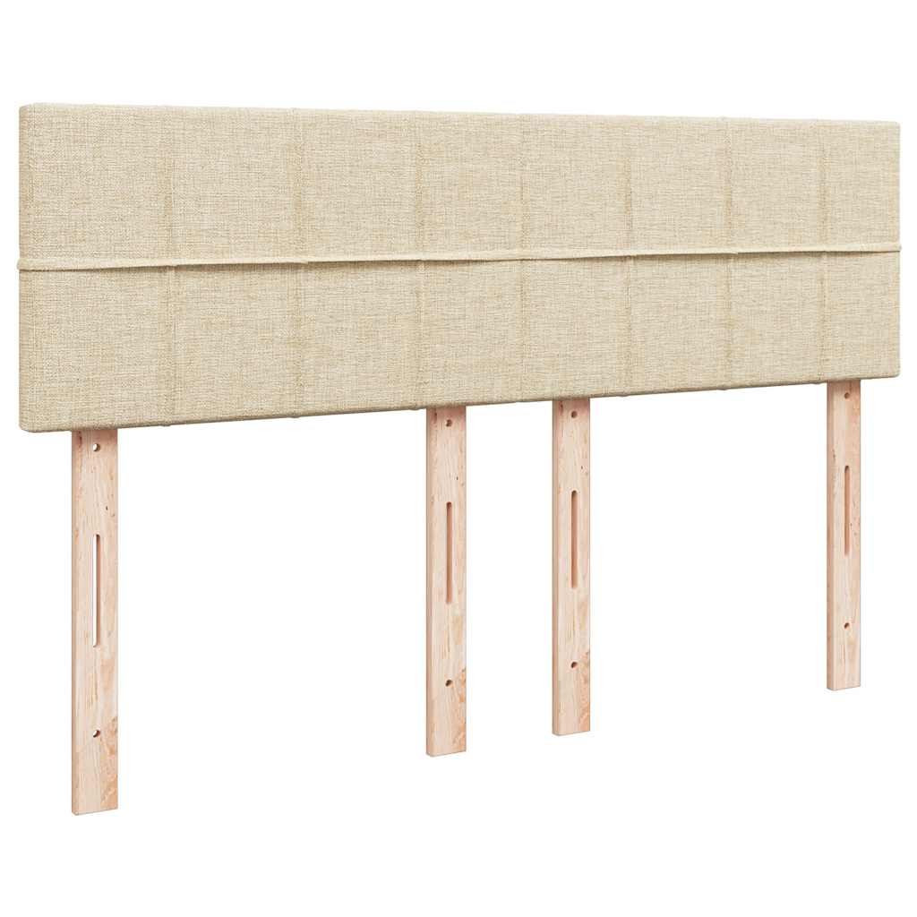 Krevet s oprugama i madracem krem 140 x 190 cm od tkanine