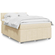 Krevet s oprugama i madracem krem 140 x 190 cm od tkanine