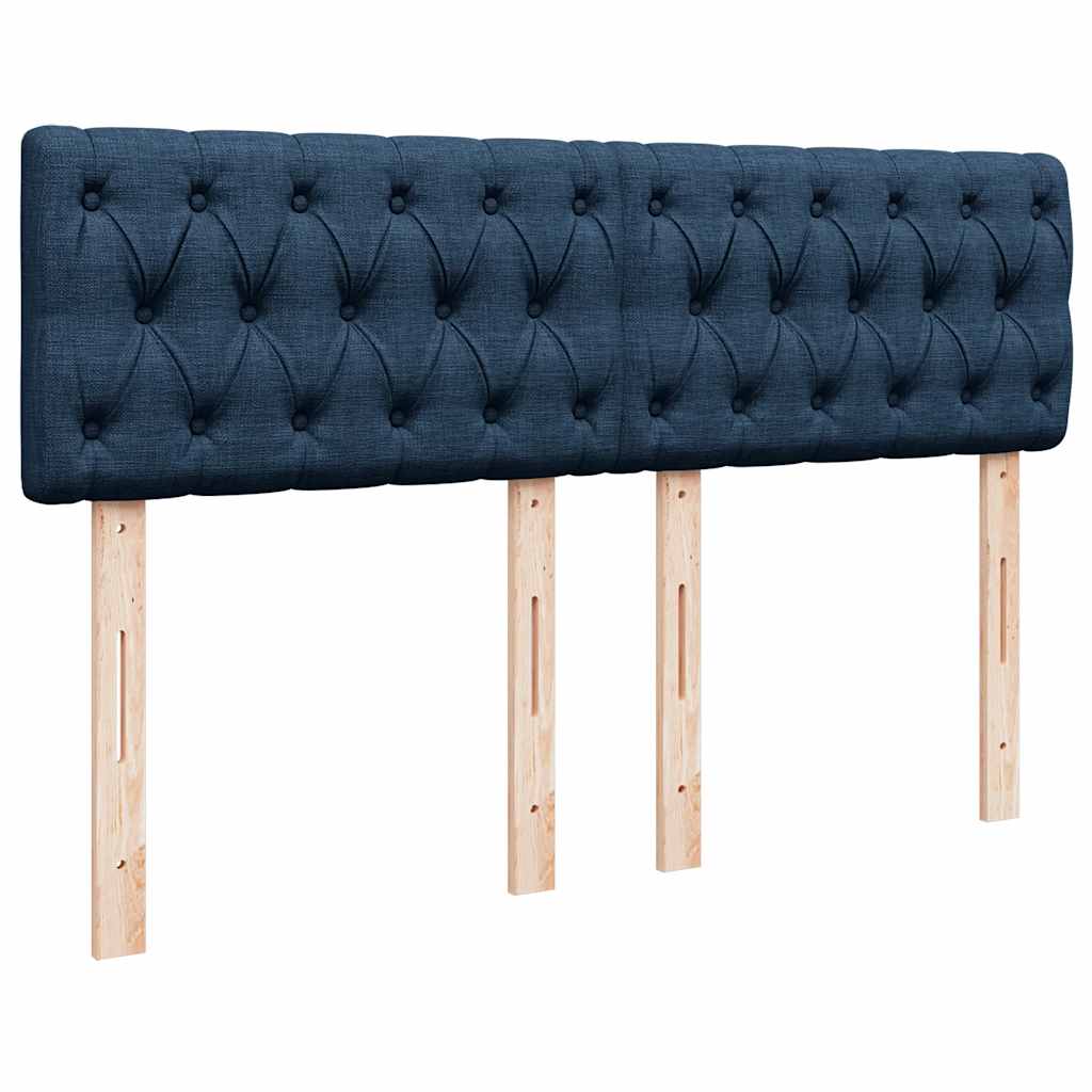 Krevet s oprugama i madracem plavi 140 x 190 cm od tkanine