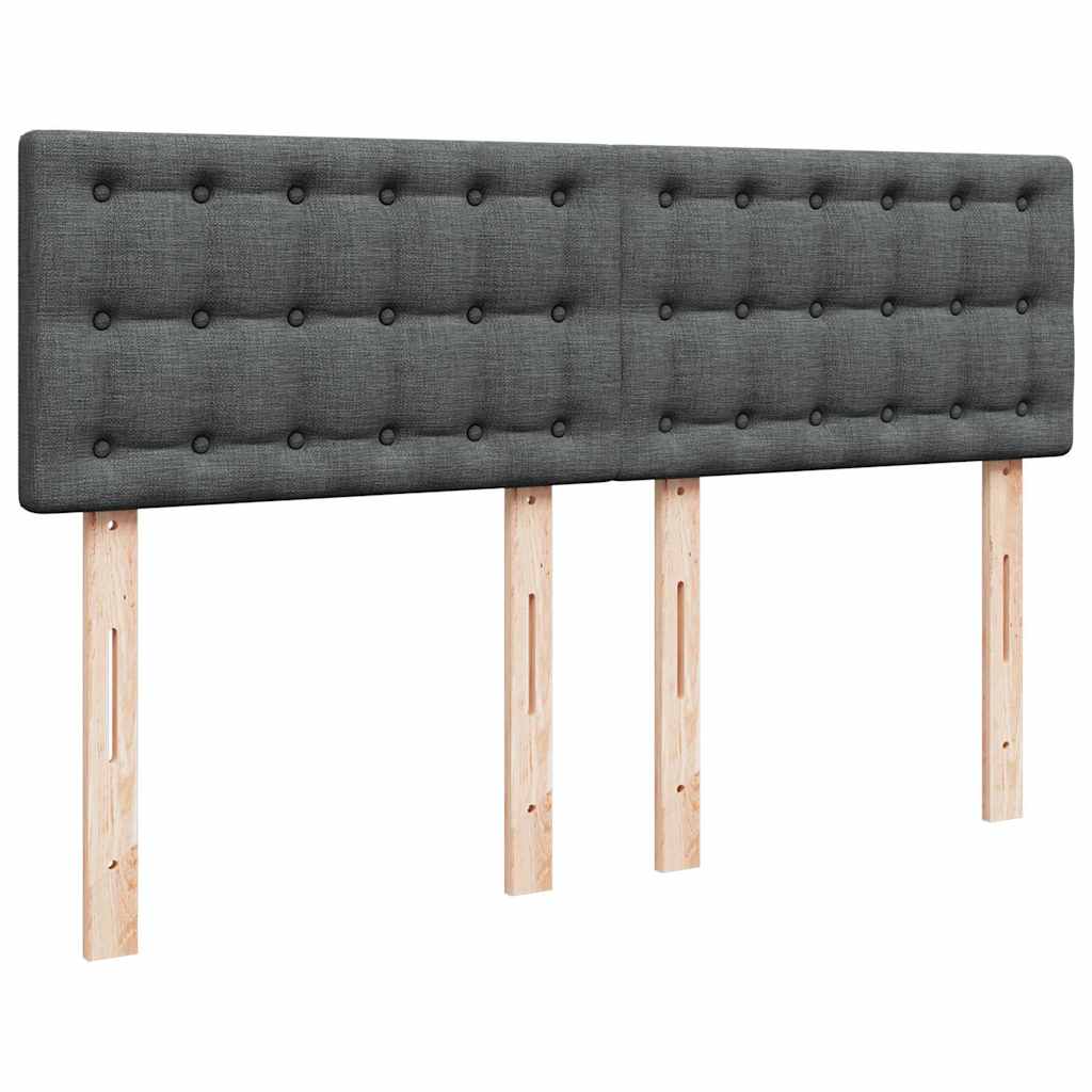 Krevet s oprugama i madracem tamnosivi 140x190 cm od tkanine