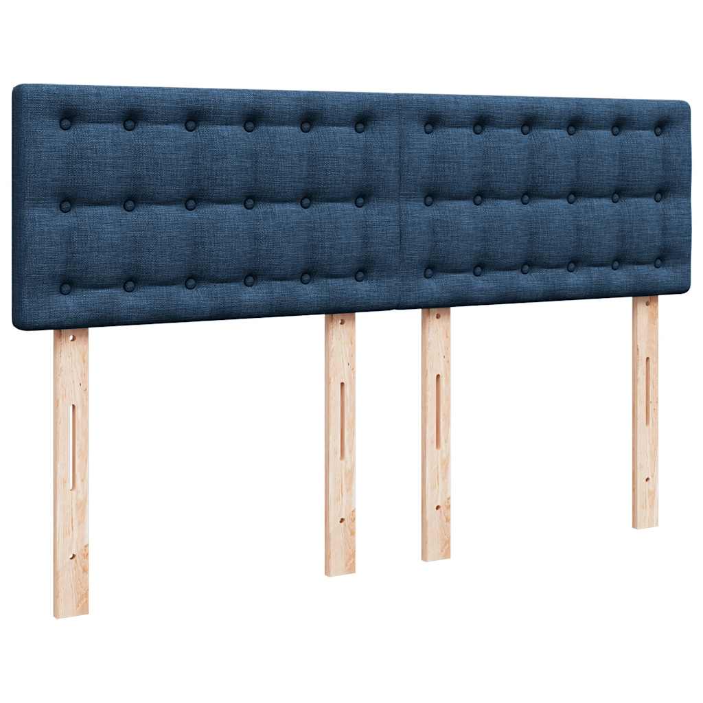 Krevet s oprugama i madracem plavi 140 x 190 cm od tkanine