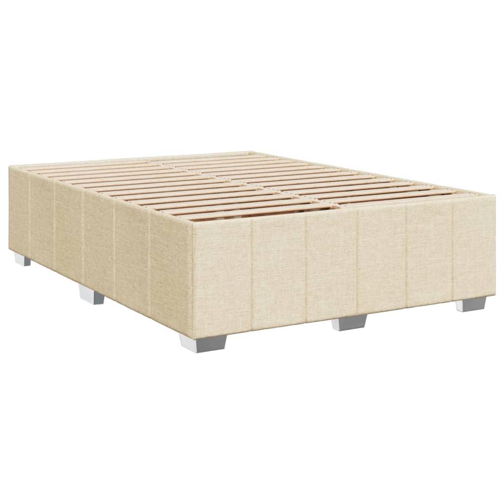 Krevet s oprugama i madracem krem 140x200 cm od tkanine
