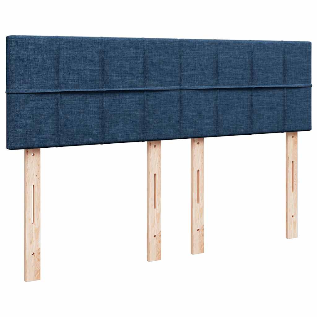 Krevet s oprugama i madracem plavi 140x200 cm od tkanine