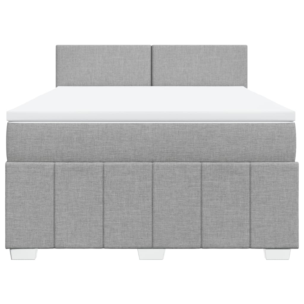 Krevet box spring s madracem svjetlosiva 160x200 cm tkanina