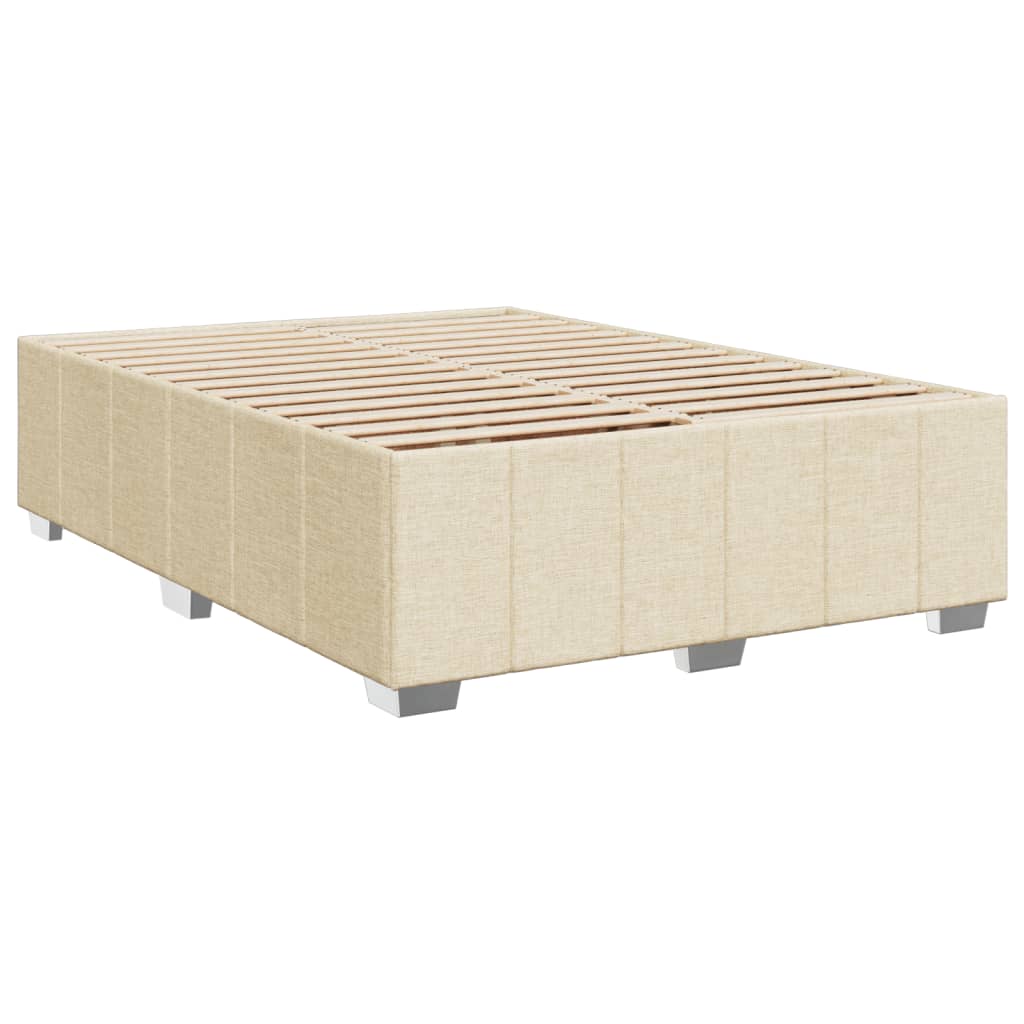 Krevet s oprugama i madracem krem 160x200 cm od tkanine