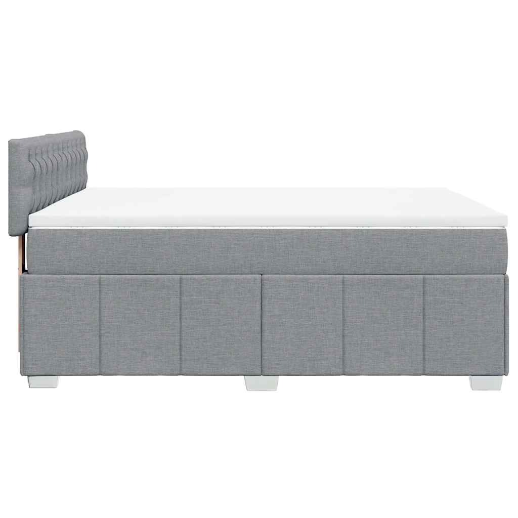 Krevet box spring s madracem svjetlosiva 160x200 cm tkanina