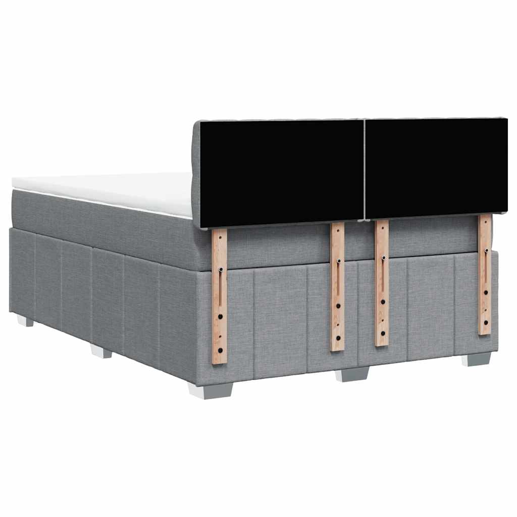 Krevet box spring s madracem svjetlosiva 160x200 cm tkanina
