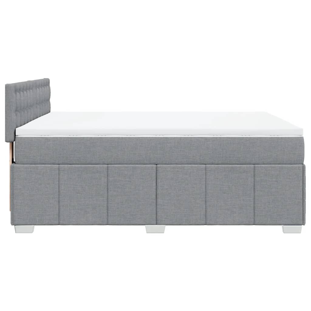 Krevet box spring s madracem svjetlosiva 160x200 cm tkanina