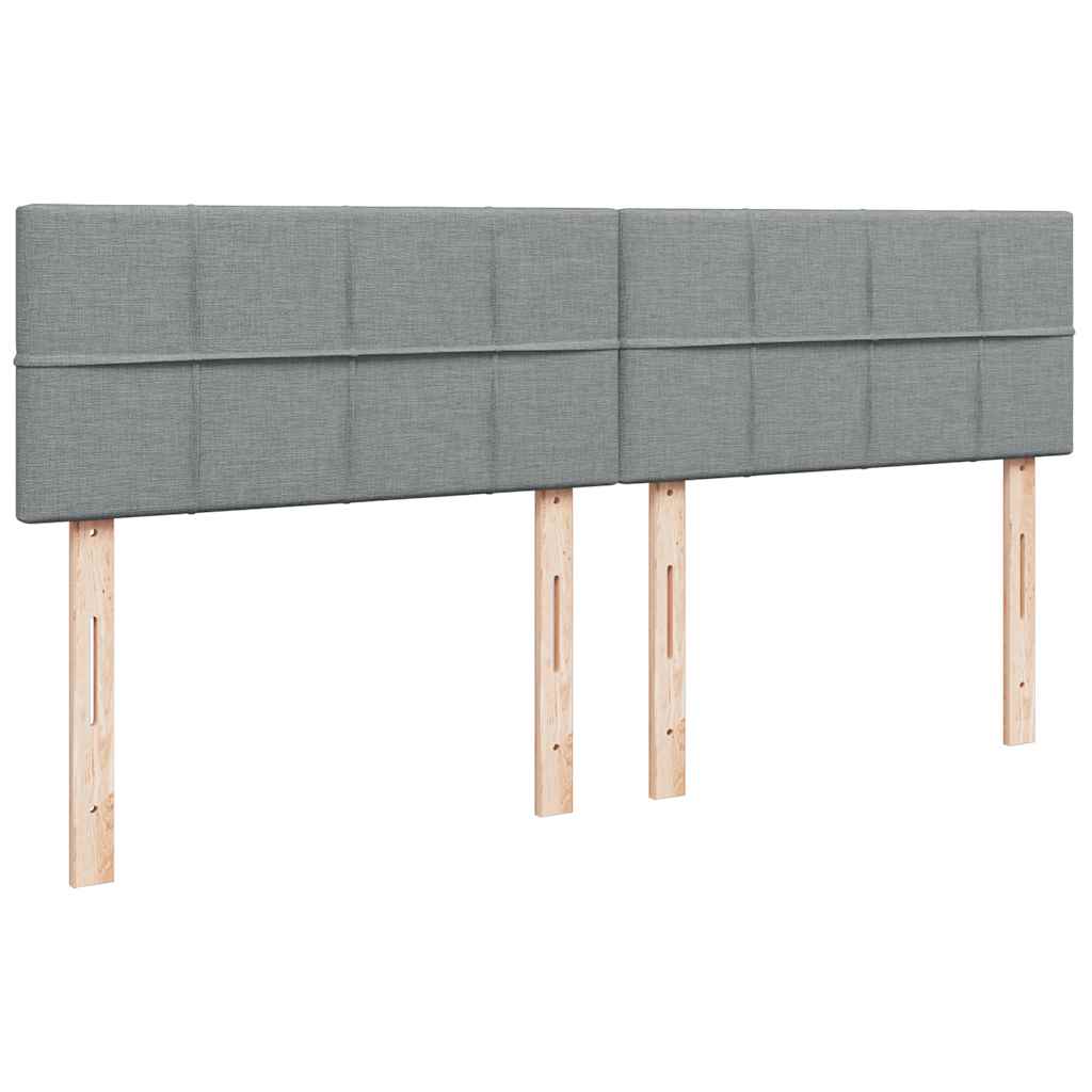 Krevet s oprugama i madracem svjetlosivi 200 x 200cm od tkanine
