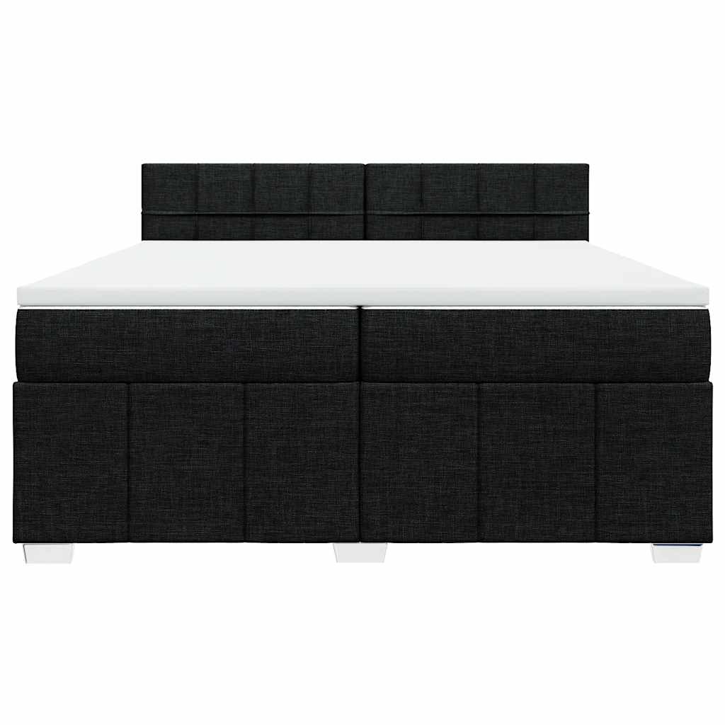 Krevet s oprugama i madracem crni 200x200 cm od tkanine