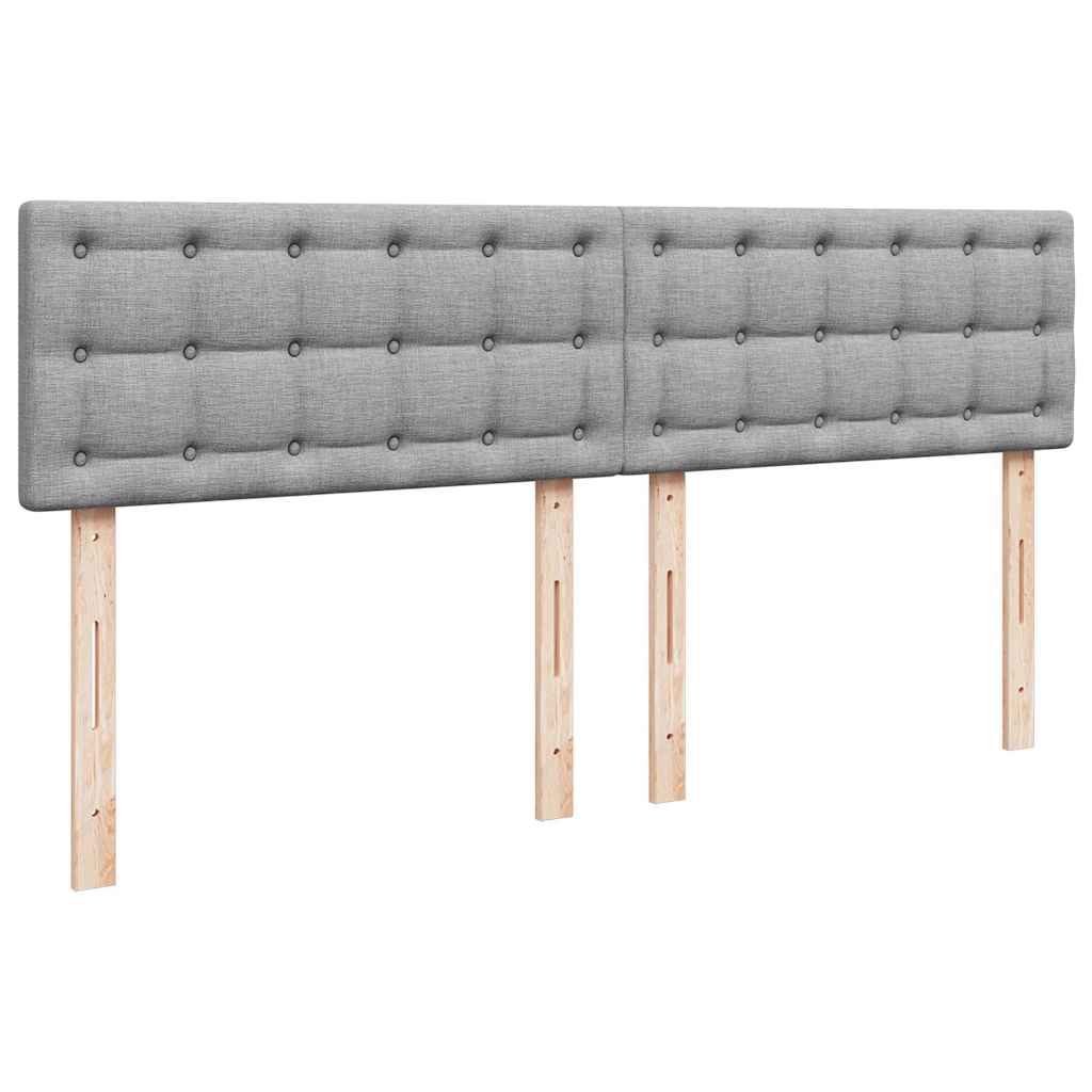 Krevet s oprugama i madracem svjetlosivi 200 x 200cm od tkanine