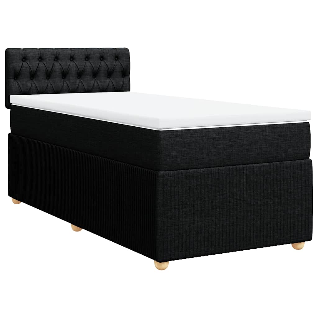 Box spring krevet s madracem crni 80 x 200 cm od tkanine