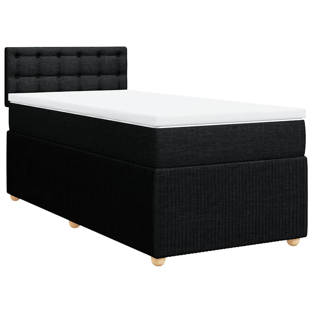 Box spring krevet s madracem crni 80 x 200 cm od tkanine