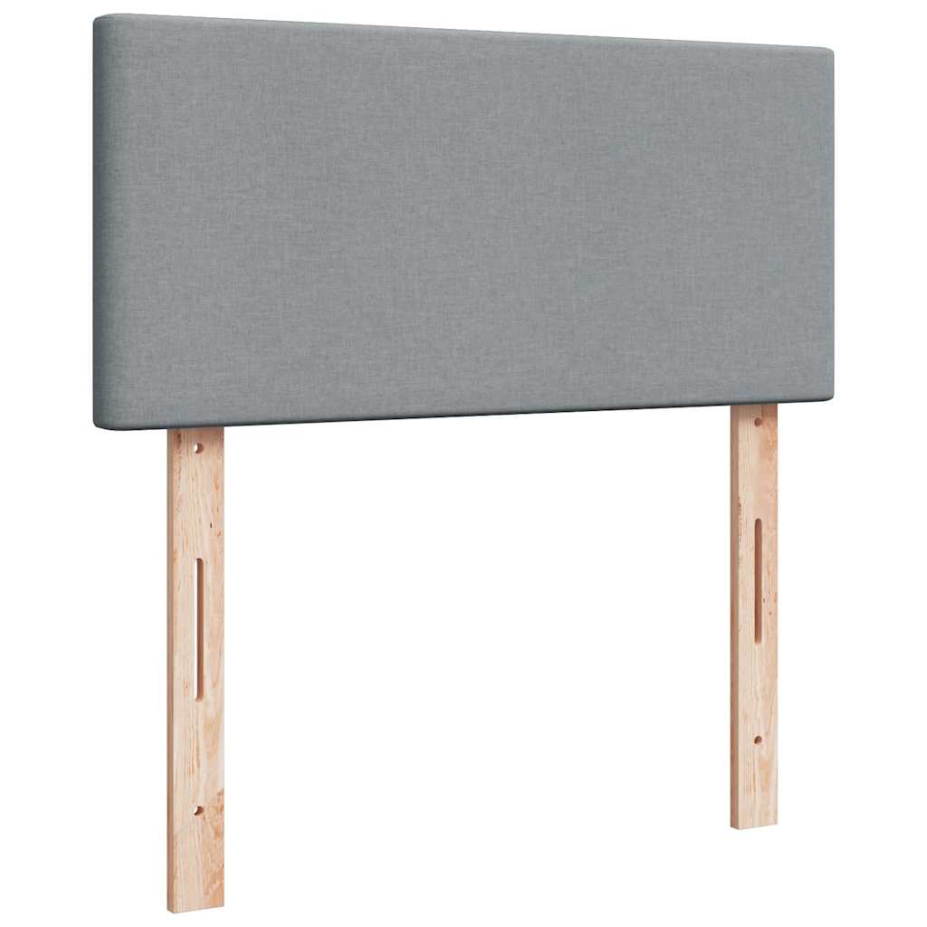 Box spring krevet s madracem svjetlosivi 90x190 cm od tkanine