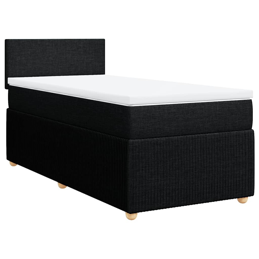 Box spring krevet s madracem crni 90x190 cm od tkanine