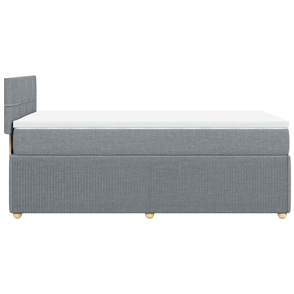 Box spring krevet s madracem svjetlosivi 90x190 cm od tkanine
