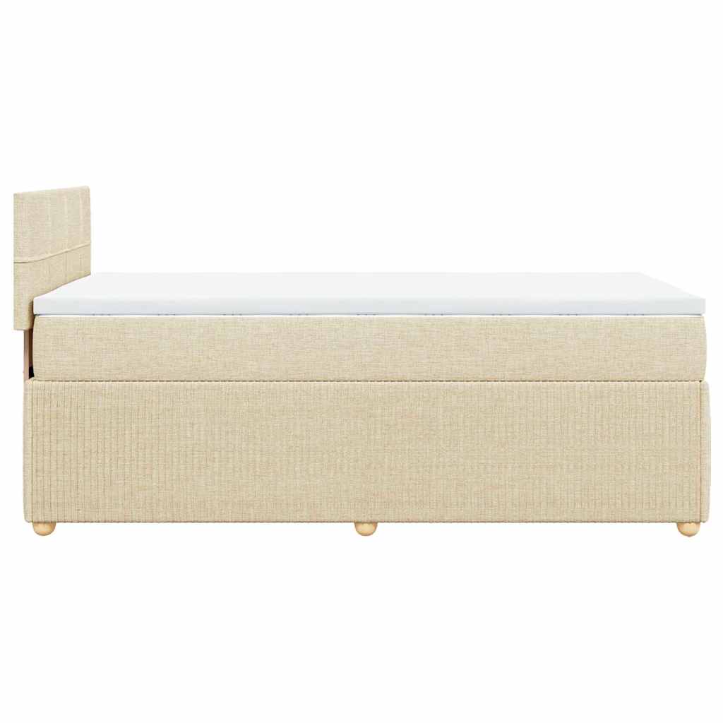 Krevet s oprugama i madracem krem 90 x 190 cm od tkanine