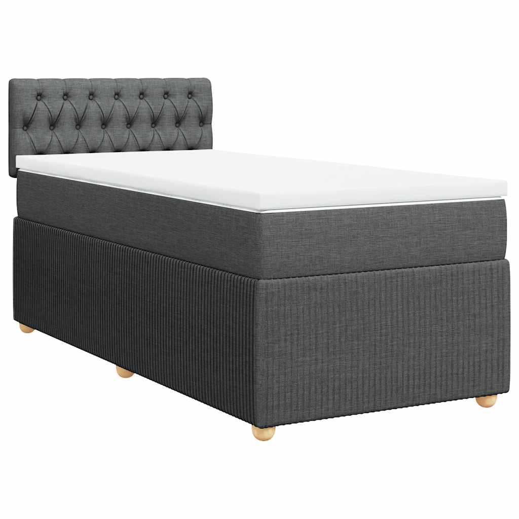 Krevet s oprugama i madracem tamnosivi 90 x 190 cm od tkanine