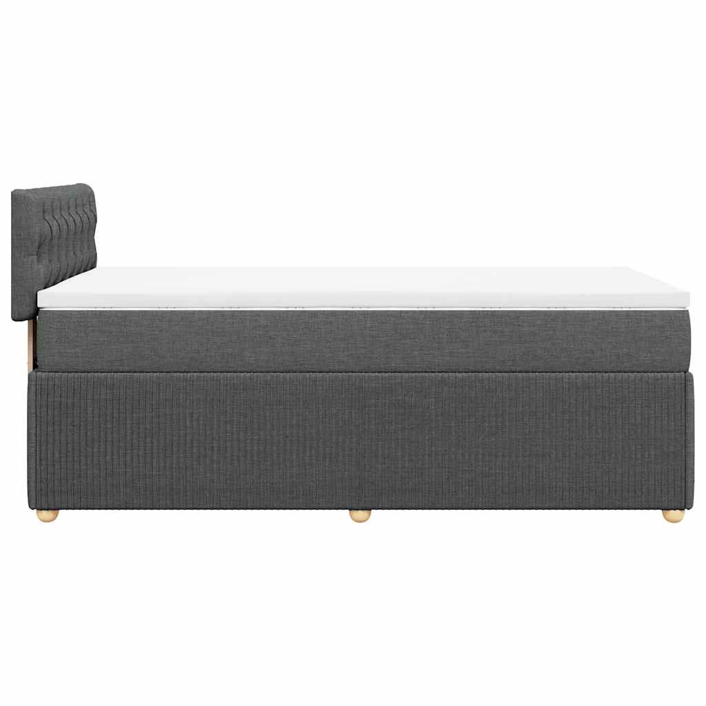 Krevet s oprugama i madracem tamnosivi 90 x 190 cm od tkanine