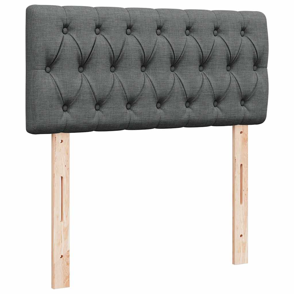 Krevet s oprugama i madracem tamnosivi 90 x 190 cm od tkanine