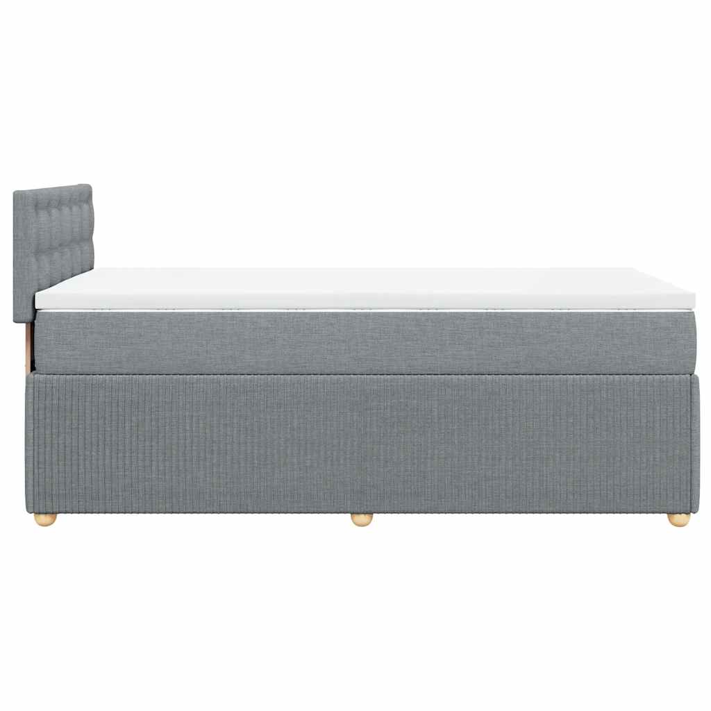 Box spring krevet s madracem svjetlosivi 90x190 cm od tkanine