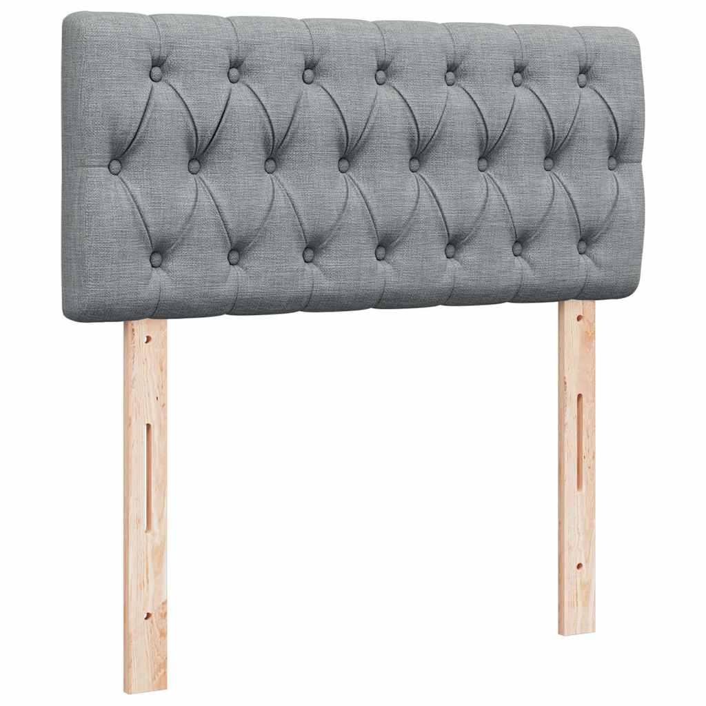 Okvir kreveta s oprugama i madrac svjetlosivi 90x200cm tkanina