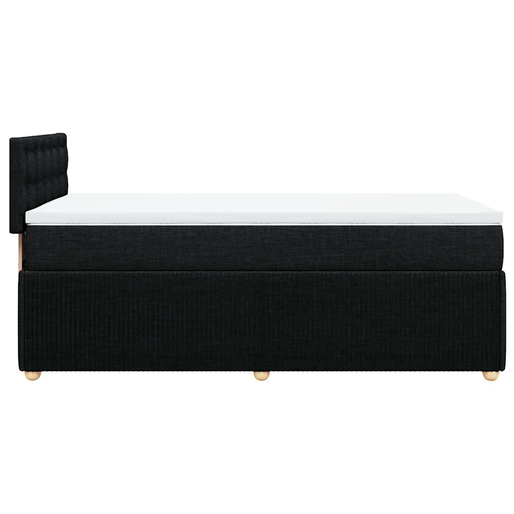 Krevet s oprugama i madracem crni 90x200 cm od tkanine