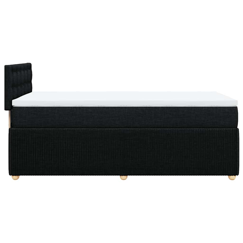 Krevet s oprugama i madracem crni 100 x 200 cm od tkanine