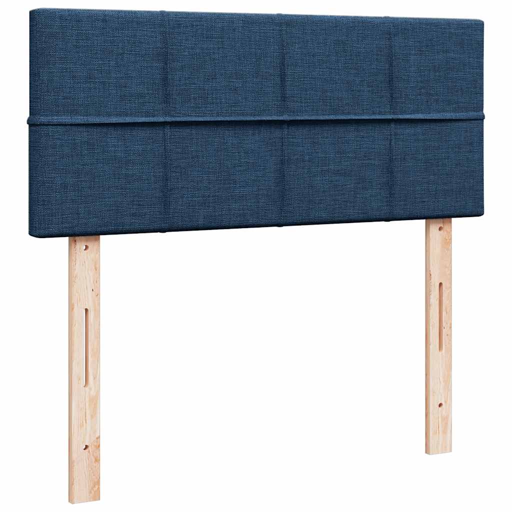 Krevet s oprugama i madracem plavi 120 x 190 cm od tkanine
