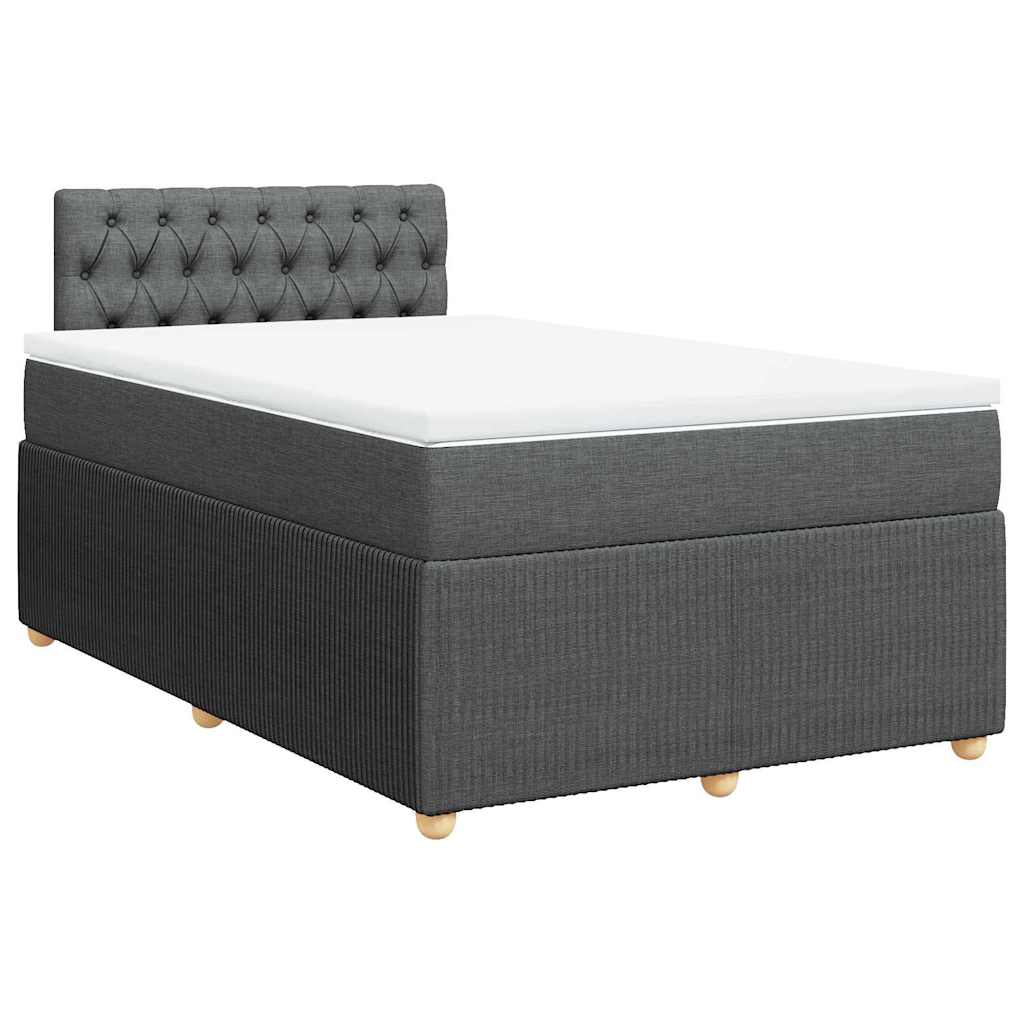 Krevet box spring s madracem tamnosivi 120 x 190 cm tkanina