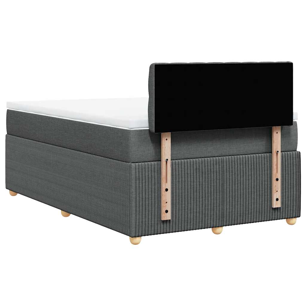 Krevet box spring s madracem tamnosivi 120 x 190 cm tkanina