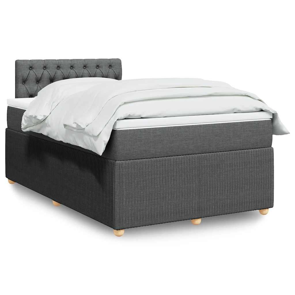 Krevet box spring s madracem tamnosivi 120 x 190 cm tkanina