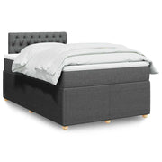 Krevet box spring s madracem tamnosivi 120 x 190 cm tkanina