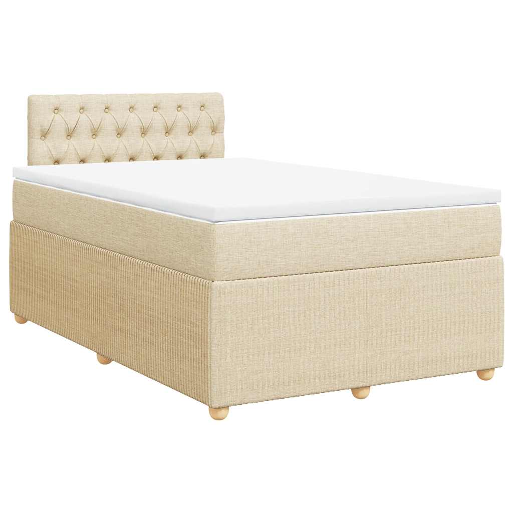 Krevet box spring s madracem krem 120 x 190 cm od tkanine