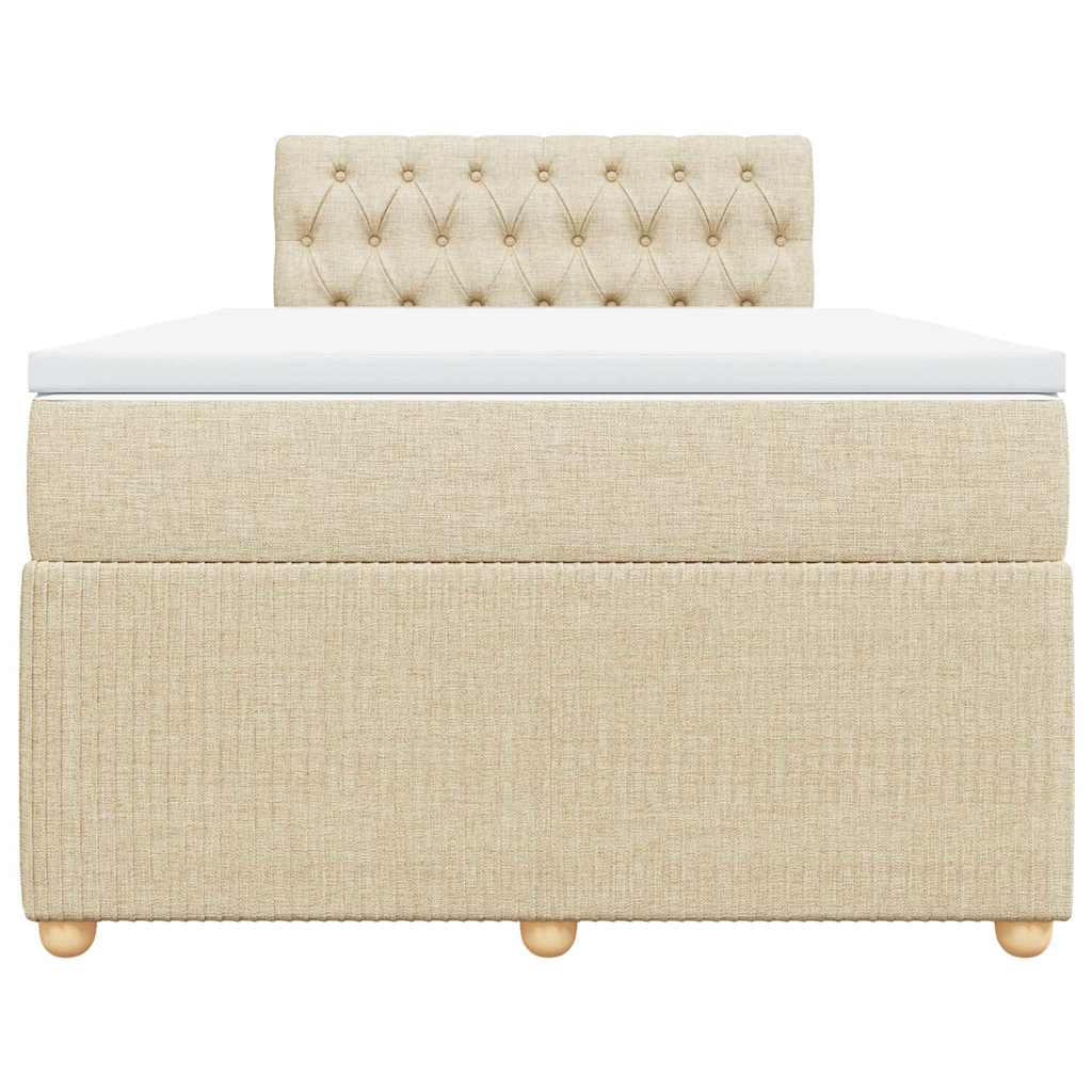 Krevet box spring s madracem krem 120 x 190 cm od tkanine
