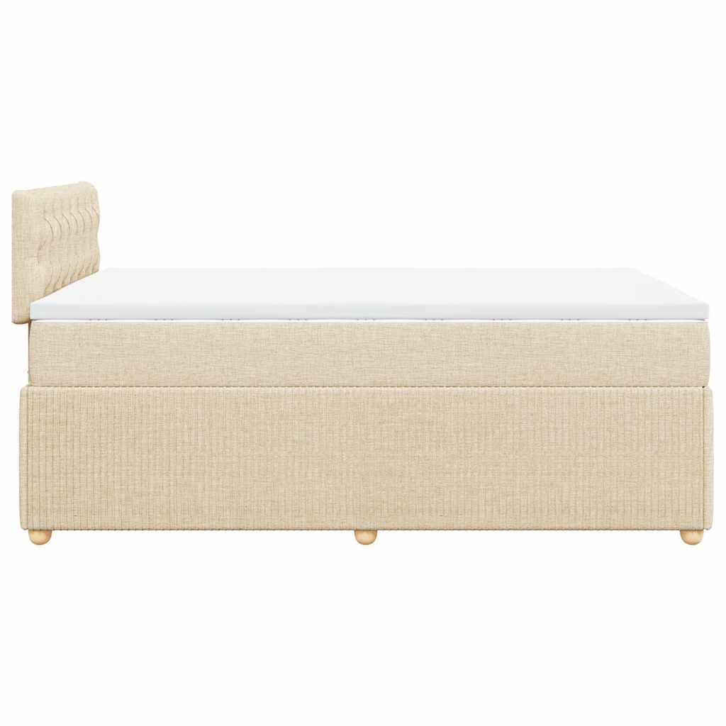 Krevet box spring s madracem krem 120 x 190 cm od tkanine