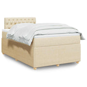 Krevet box spring s madracem krem 120 x 190 cm od tkanine