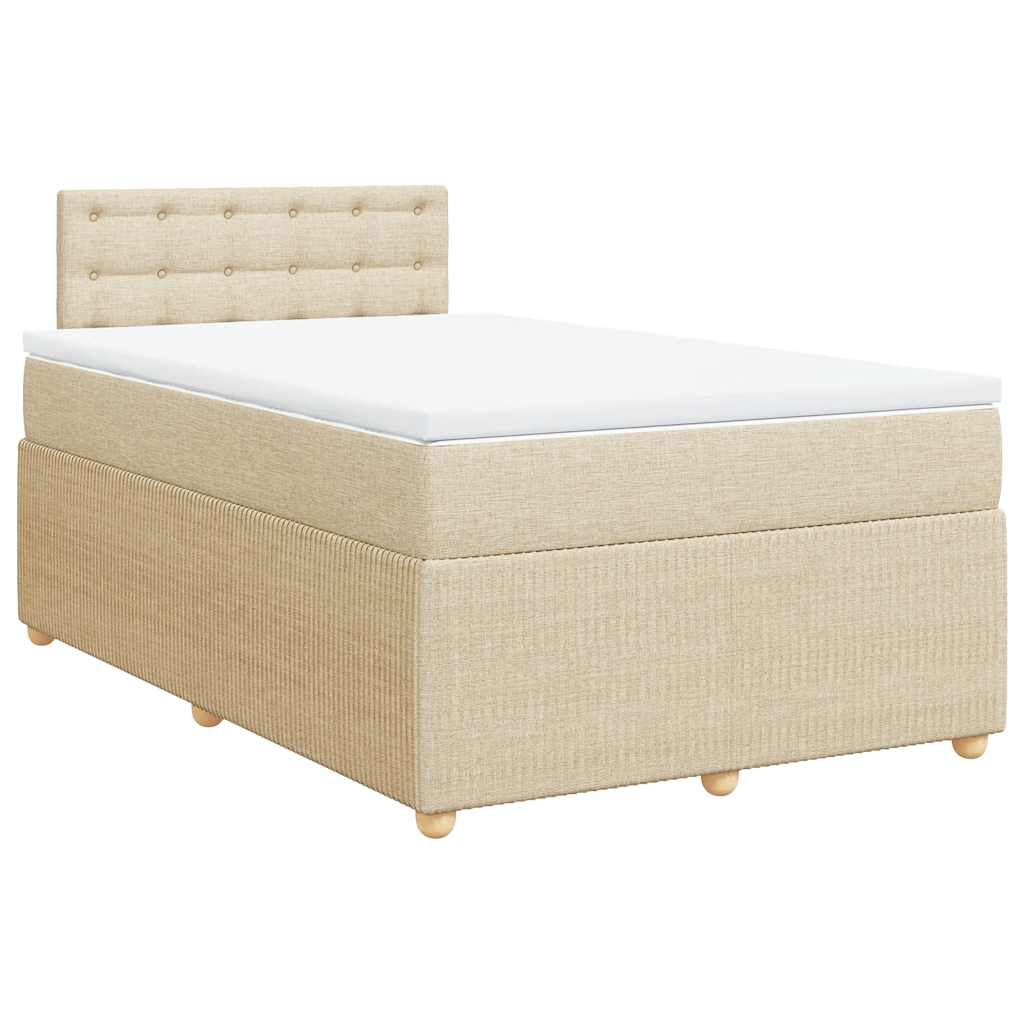 Krevet box spring s madracem krem 120 x 190 cm od tkanine