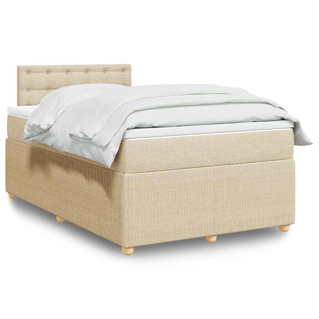Krevet box spring s madracem krem 120 x 190 cm od tkanine