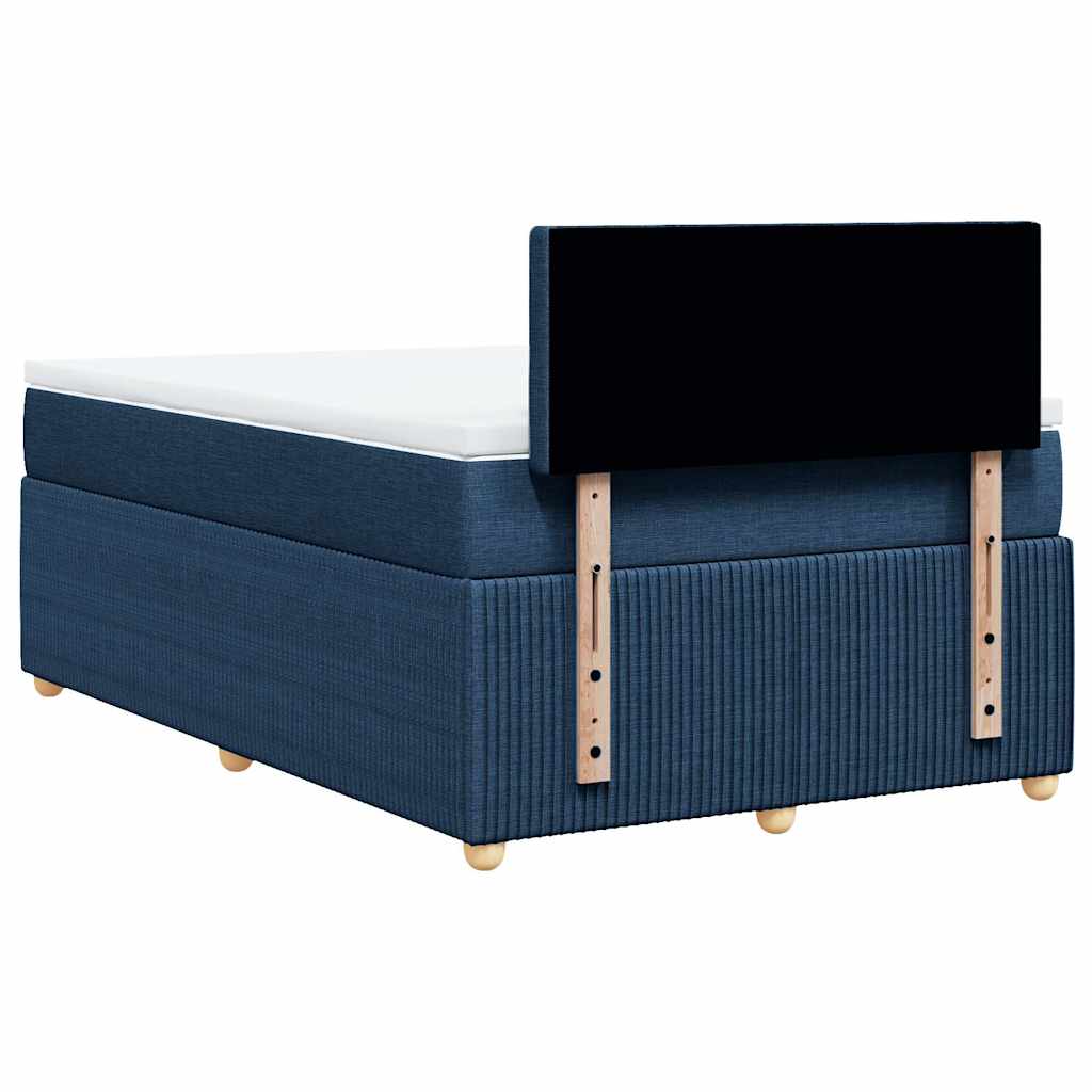Krevet s oprugama i madracem plavi 120 x 190 cm od tkanine