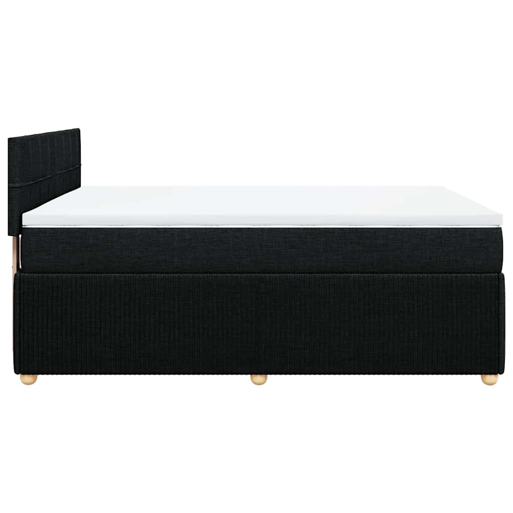 Krevet s oprugama i madracem crni 140 x 190 cm od tkanine