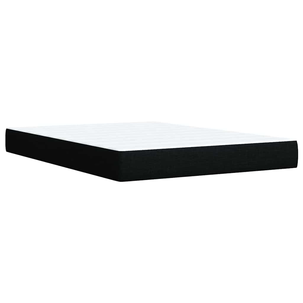 Krevet s oprugama i madracem crni 140 x 190 cm od tkanine