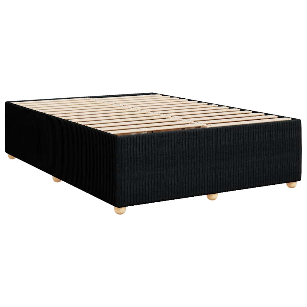 Krevet s oprugama i madracem crni 140 x 190 cm od tkanine