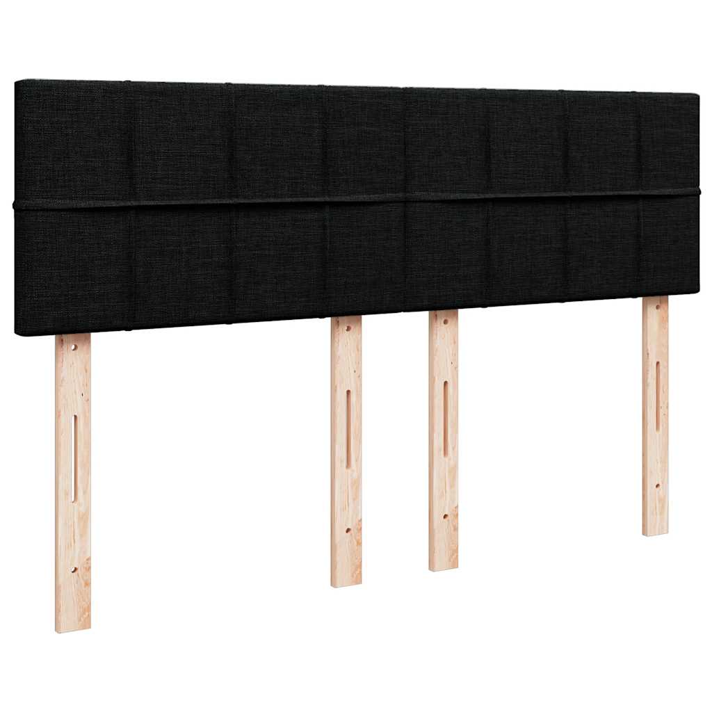 Krevet s oprugama i madracem crni 140 x 190 cm od tkanine