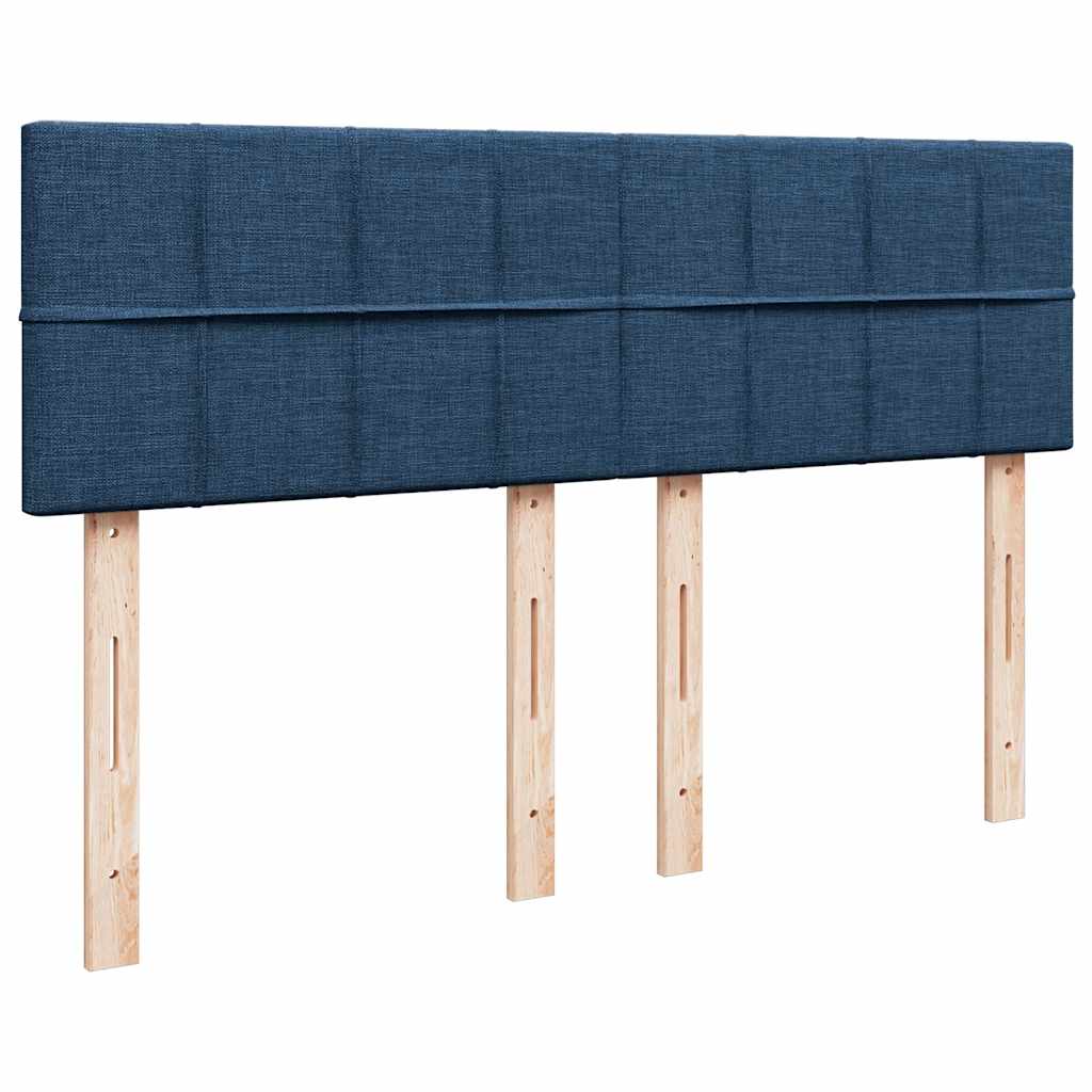 Krevet s oprugama i madracem plavi 140 x 190 cm od tkanine