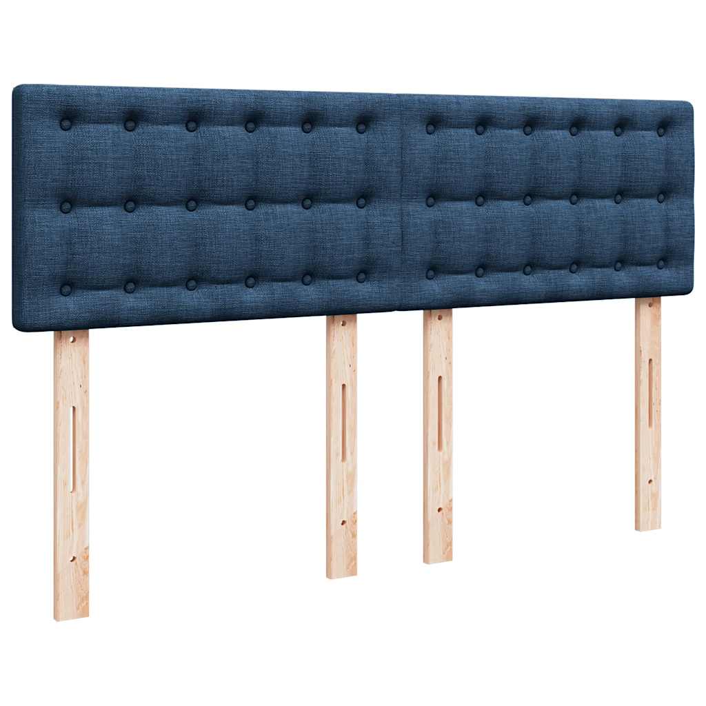 Krevet s oprugama i madracem plavi 140 x 190 cm od tkanine