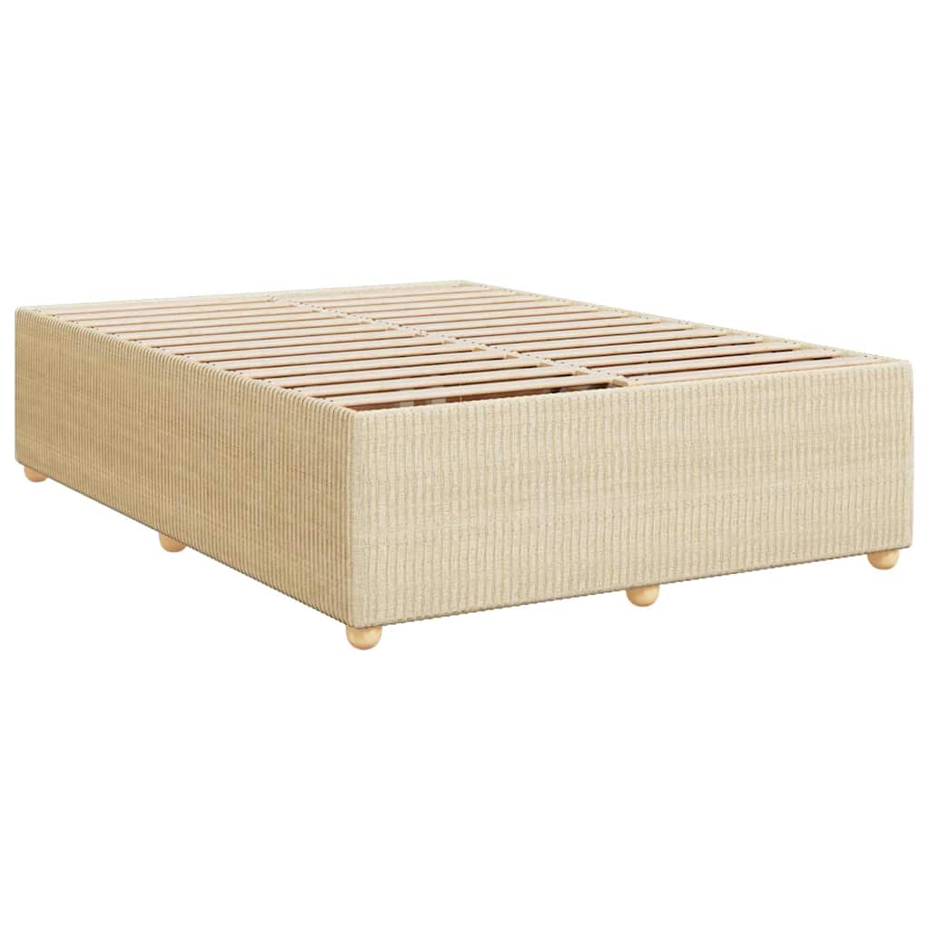 Krevet s oprugama i madracem krem 140x200 cm od tkanine