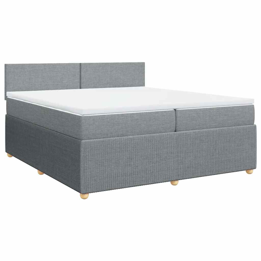 Krevet s oprugama i madracem svjetlosivi 200 x 200cm od tkanine