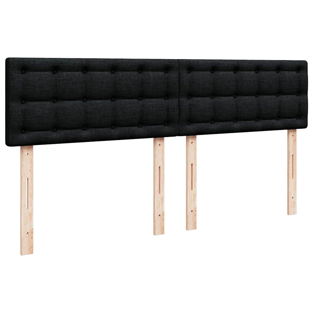 Krevet s oprugama i madracem crni 200x200 cm od tkanine