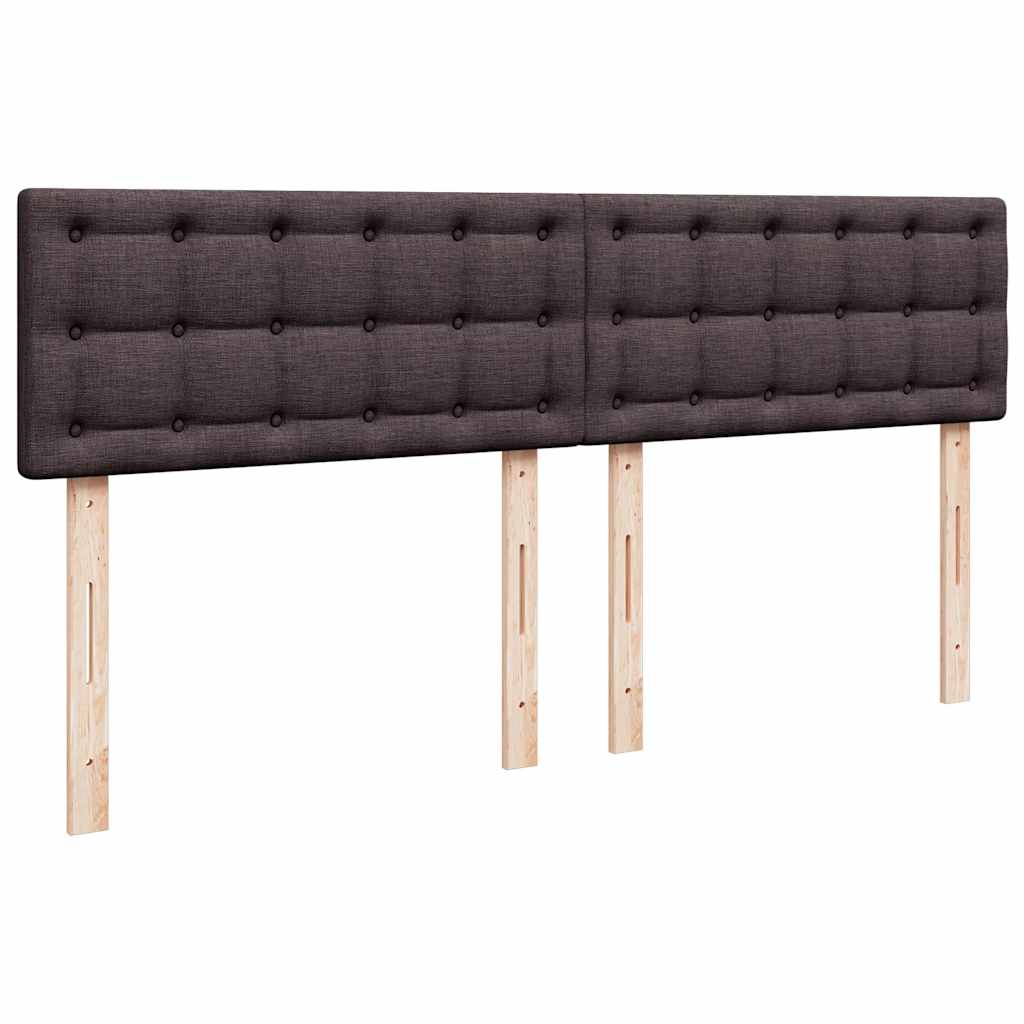 Krevet s oprugama i madracem tamnosmeđi 200x200 cm od tkanine